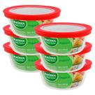 6 Tigelas Marinex Prática 600ml Pequena Redonda com Tampa