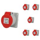6 Tomada Embutir Newkon 16A 3P+T Steck 380/440V IP44 N4046 6 Tomada Embutir Newkon 16A 3P+T Steck 380/440V IP44 N4046