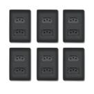 6 Tomadas Duplas 20a Tripolar Habitat Black Preto Fosco Fame