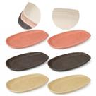6 Travessas Bambu 29cm Prato Retangular Restaurante Hotel