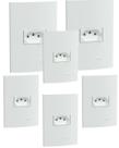 6 un Conjunto de Tomada Branco Fosco 10A 250V SCHNEIDER