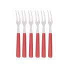 6 un mini garfo petisco mini inox p/ queijo tábua de frios