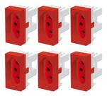 6 Un Módulo Tomada 2p+t 20a/250v Fame Elegance Vermelho