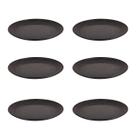 6 UN Prato Refeição Sustentável Redondo Durável 24cm Preto