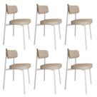 6 Unidades Cadeira Alloa fixa C/4 Pés 50 X 44,7 X 83,8 cm Pés Brancos
