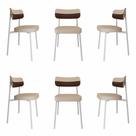 6 Unidades Cadeira Alloa fixa C/4 Pés 50 X 44,7 X 83,8 cm Pés Brancos