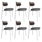 6 Unidades Cadeira Alloa fixa C/4 Pés 50 X 44,7 X 83,8 cm Pés Brancos