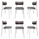 6 Unidades Cadeira Alloa fixa C/4 Pés 50 X 44,7 X 83,8 cm Pés Brancos