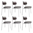 6 Unidades Cadeira Alloa fixa C/4 Pés 50 X 44,7 X 83,8 cm Pés Brancos