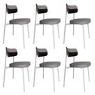 6 Unidades Cadeira Alloa fixa C/4 Pés 50 X 44,7 X 83,8 cm Pés Brancos