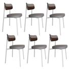 6 Unidades Cadeira Alloa fixa C/4 Pés 50 X 44,7 X 83,8 cm Pés Brancos