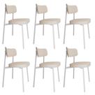 6 Unidades Cadeira Alloa fixa C/4 Pés 50 X 44,7 X 83,8 cm Pés Brancos