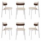 6 Unidades Cadeira Alloa fixa C/4 Pés 50 X 44,7 X 83,8 cm Pés Brancos