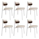 6 Unidades Cadeira Alloa fixa C/4 Pés 50 X 44,7 X 83,8 cm Pés Brancos