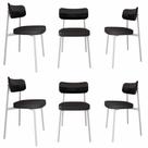 6 Unidades Cadeira Alloa fixa C/4 Pés 50 X 44,7 X 83,8 cm Pés Brancos