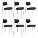 6 Unidades Cadeira Alloa fixa C/4 Pés 50 X 44,7 X 83,8 cm Pés Brancos