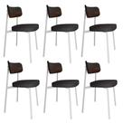6 Unidades Cadeira Alloa fixa C/4 Pés 50 X 44,7 X 83,8 cm Pés Brancos