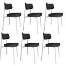 6 Unidades Cadeira Alloa fixa C/4 Pés 50 X 44,7 X 83,8 cm Pés Brancos