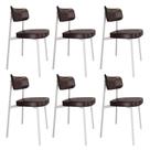 6 Unidades Cadeira Alloa fixa C/4 Pés 50 X 44,7 X 83,8 cm Pés Brancos