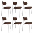 6 Unidades Cadeira Alloa fixa C/4 Pés 50 X 44,7 X 83,8 cm Pés Brancos