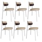 6 Unidades Cadeira Alloa fixa C/4 Pés 50 X 44,7 X 83,8 cm Pés Brancos