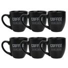 6 Unidades De Caneca 300ml Para Café Chá Suco Manhattan Preto Porcelana