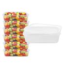 6 Unidades Pote PP com Tampa Lacre 500ml Retangular Transparente Bpa Free Freezer e Microondas