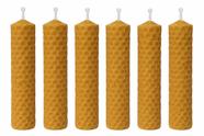 6 Velas De Cera De Abelha 100% Pura E Natural 10x2 Cm 1.0