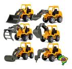 6 X Mini Carrinhos Construção Trator Escavadeira Caminhão