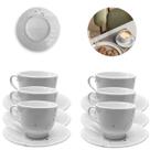 6 Xícara Cafe Chá Porcelana Empilhável Casa Hotel 90ml
