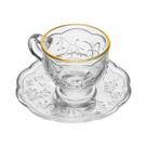 6 Xícara de Café com Pires New Butterfly com Fio Dourado 80ml - Lyor