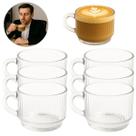 6 Xícaras de Café Lines Vidro 90ml Elegância e Praticidade