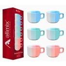 6 Xicaras De Cerâmica Café Chá 130ml Empilhável Moderna 6 Xicaras De Cerâmica Café Chá 130ml Empilhável Moderna
