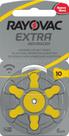 60 + 12 Pilhas Auditivas Tam 10 Rayovac Extra Advance