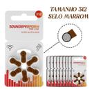 60 Baterias/Pilhas para Aparelho Auditivo SOUND PERFORM - tamanho 312 (SELO MARROM)