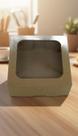 60 Caixas Kraft 8x8x3cm Tampa Visor para Doces