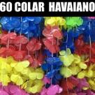 60 colar havaiano plástico carnaval coloridos festa tropical nf - loja do abençoado