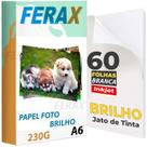 60 Folhas Papel Fotográfico Glossy 230g 10x15 Padrão