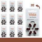 60 Pilhas Bateria Auditiva Vista Argosy Selo Marrom Tamanho 312