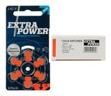 60 Pilhas Baterias 13 PR48 Aparelho Auditivo Extra Power 10 Cartelas C/ 6 Unidades