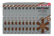 60 Pilhas Baterias Auditivas Rayovac Tamanho 312 P312 Pr41 Caixa Fechada