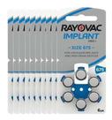 60 Pilhas Baterias Rayovac Tam 675 Para Implante Coclear