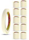 60 Rolos Fita Crepe Fina Adesiva Para Pintura 18mm x 50 Metros Adelbras