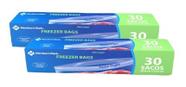 60 Saco Freezer Bags Fecho Duplo 26,8x27,9 Member's Mark