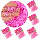 600 Elásticos Elastiquinhos Liguinhas de Cabelo Coloridos Rosa Preto Transparente -