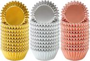 600 peças de 1,25 polegadas mini folha metálica forros de cupcake estojos de papel muffin copos de cozimento, ouro, prata e ouro rosa 600 peças de 1,25 polegadas mini folha metálica forros de cupcake estojos de papel muffin copos de cozimento, ouro, prata e ouro rosa
