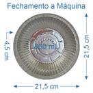 600 Prato de Alumínio Marmitex 850ml com Tampa a Máquina