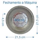 600 Prato de Alumínio Marmitex 850ml com Tampa a Máquina