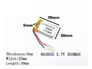 602030 3,7v 350mah 6mm X 20mm X 30mm 2 Fios