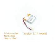 602525 2 Fios 400mah 3,7v 6mm X 25mm X 25mm Recarregavel